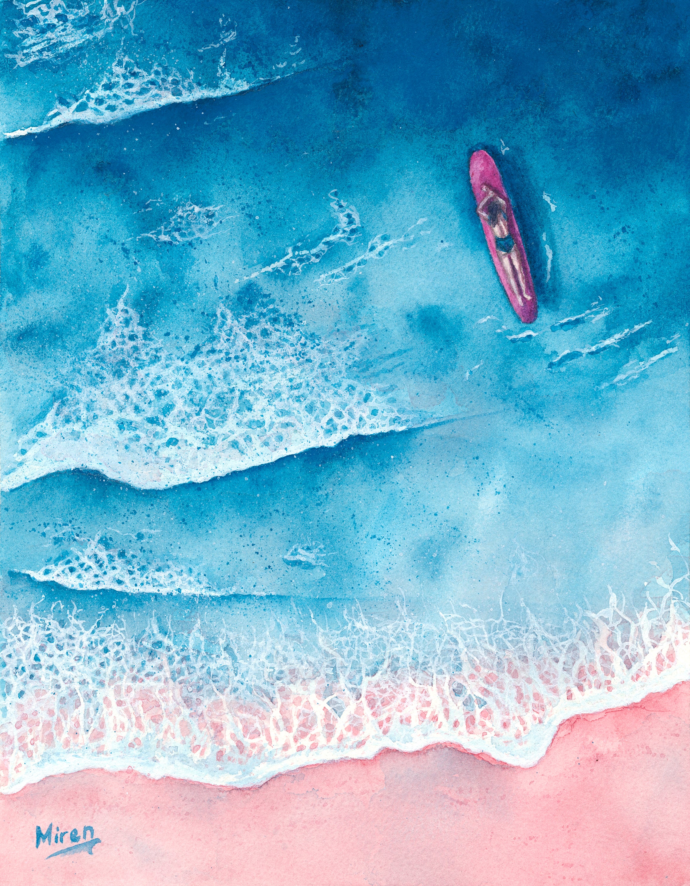 Chill Surfer Folded Art Card
