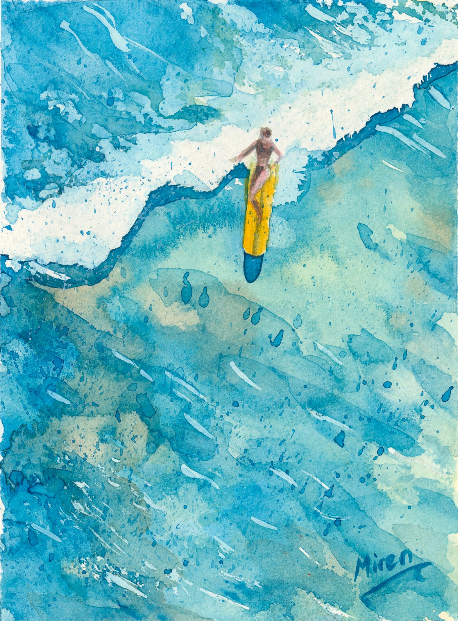 Aerial View Surf Folded Art Card